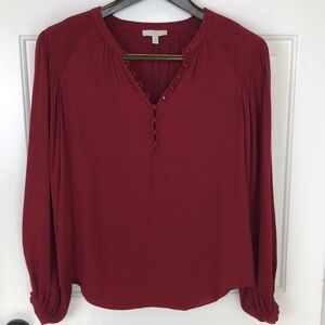 NWOT Joie Boho Balloon Sleeve Tunic Pullover Top Size Medium Wine Color